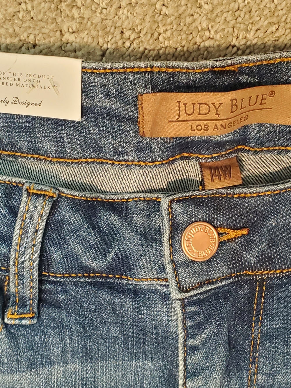 Judy Blue Flare Jeans Mid Rise Double Angle Seam  14W - Picture 6 of 10
